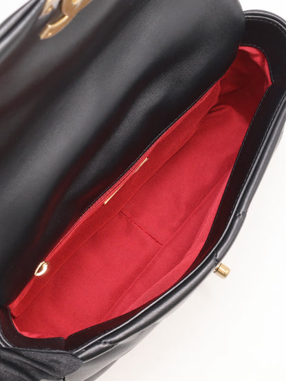 CHANEL 19 Bag 菱格紋羊皮手提肩背包 26 - 黑金30開