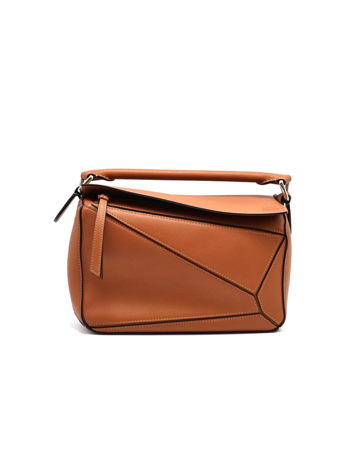 LOEWE Puzzle小牛皮手袋 - 小號棕色