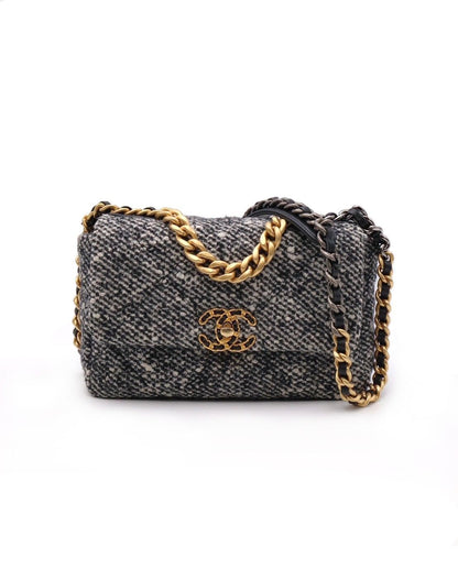 CHANEL 19 Bag 菱格紋手提肩背包 26 - 毛呢金
