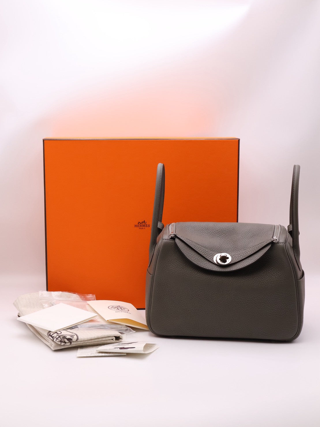 HERMES Lindy 26 - Gris Meyer 0L 積雨雲灰銀 U