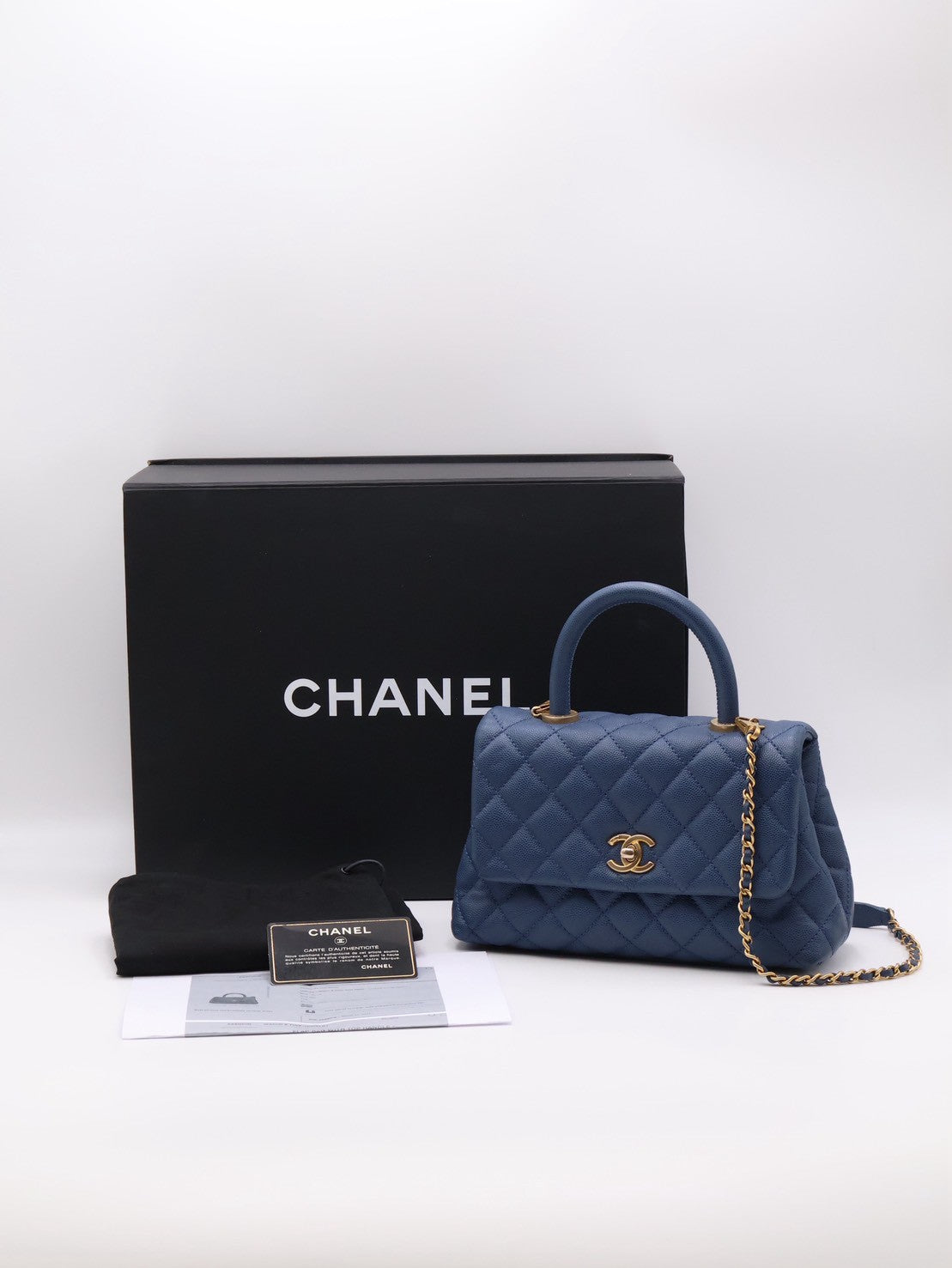CHANEL Coco Handle - 小號藍金24開
