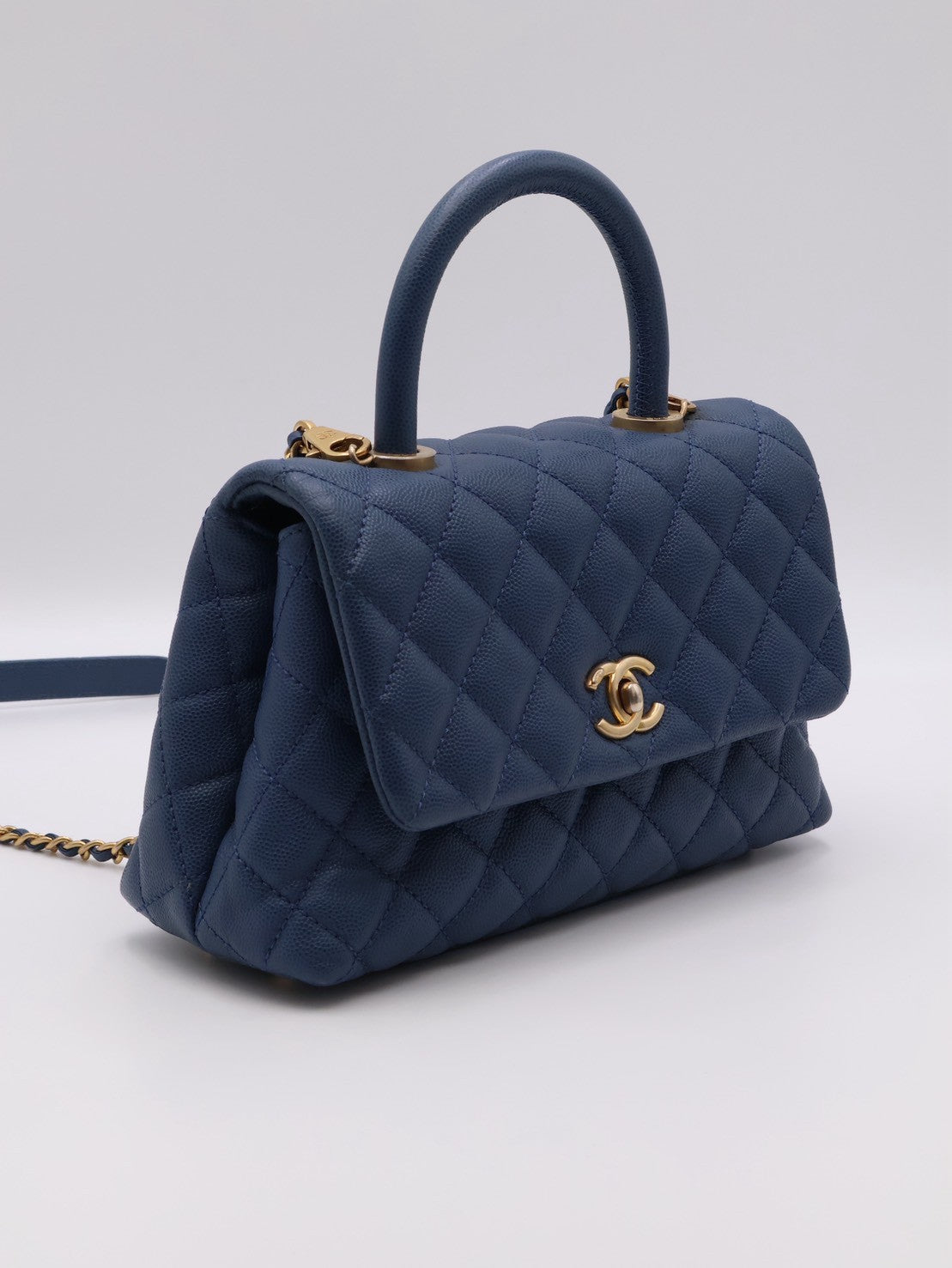 CHANEL Coco Handle - 小號藍金24開