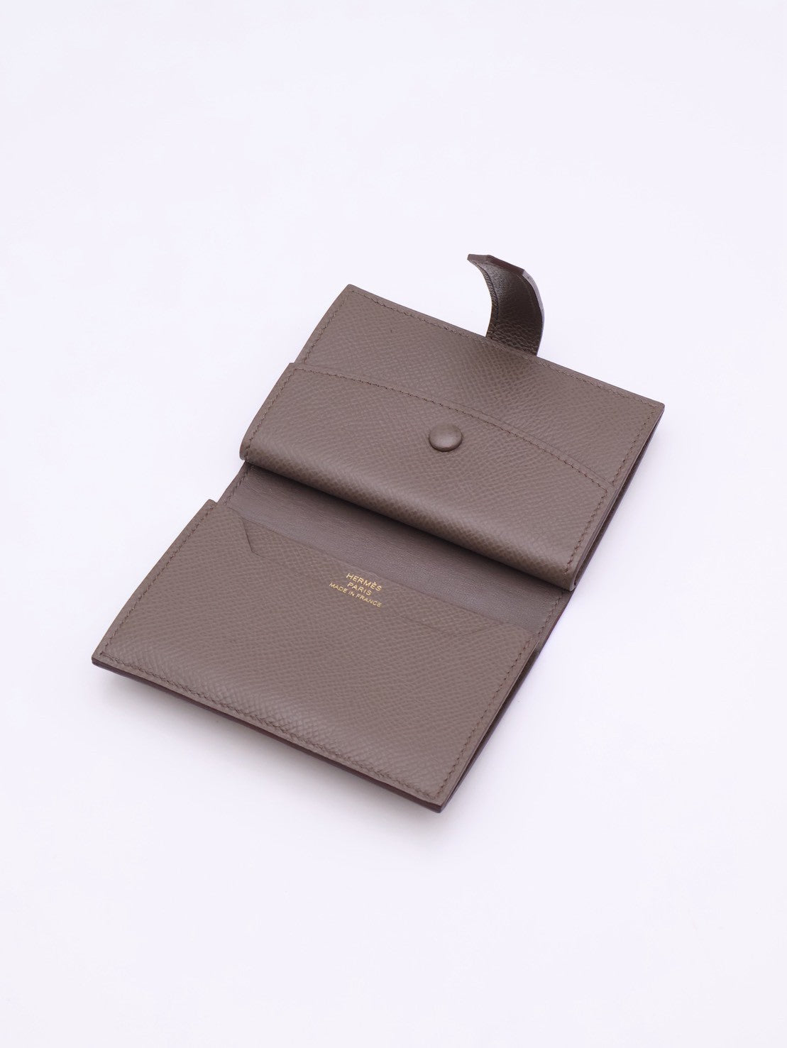 HERMES Bearn雙折卡包 - Etoupe 18 大象灰金 Y