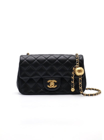 CHANEL 經典口蓋包Mini CF20 - 金球黑金