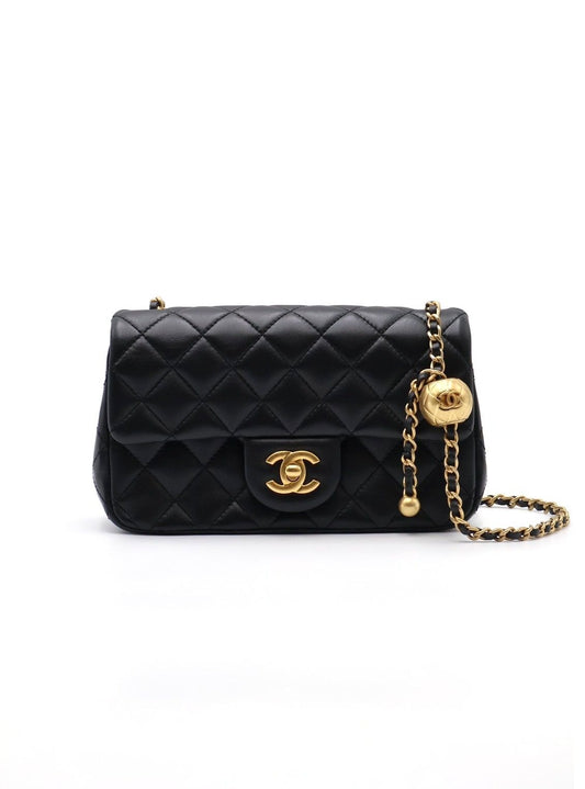 CHANEL 經典口蓋包Mini CF20 - 金球黑金