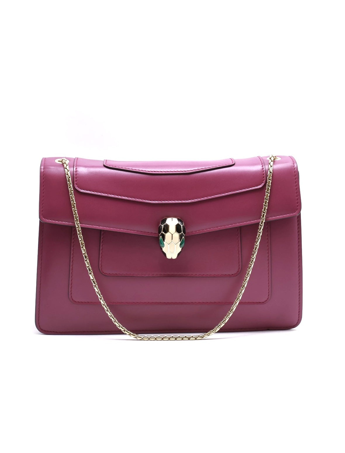 BVLGARI Serpenti forever蛇頭肩背包 - 紫紅