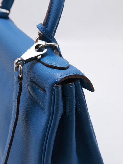 HERMES Kelly 28 - Bleu Zellige I7 琉璃藍銀 🄾