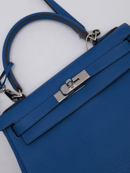 HERMES Kelly 28 - Bleu Zellige I7 琉璃藍銀 🄾