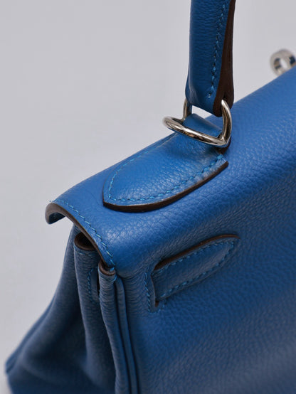 HERMES Kelly 28 - Bleu Zellige I7 琉璃藍銀 🄾