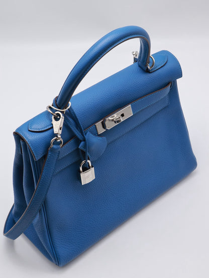HERMES Kelly 28 - Bleu Zellige I7 琉璃藍銀 🄾