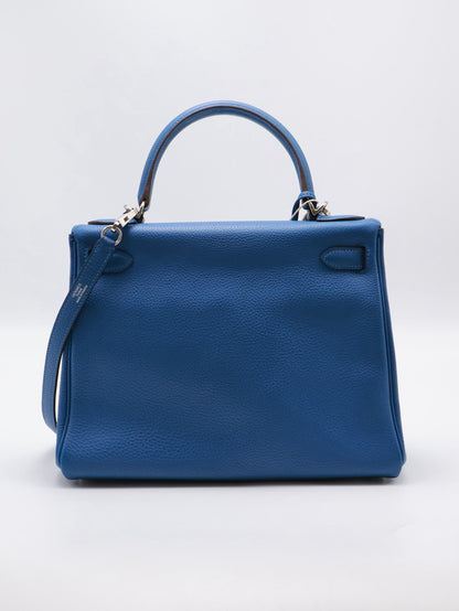 HERMES Kelly 28 - Bleu Zellige I7 琉璃藍銀 🄾
