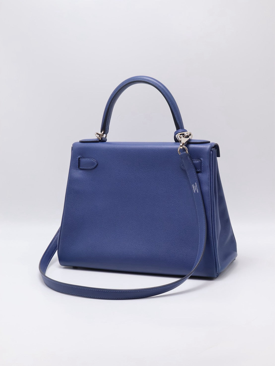 HERMES Kelly 28 - Bleu Brighton/Capucine 明藍/火焰橙銀 C