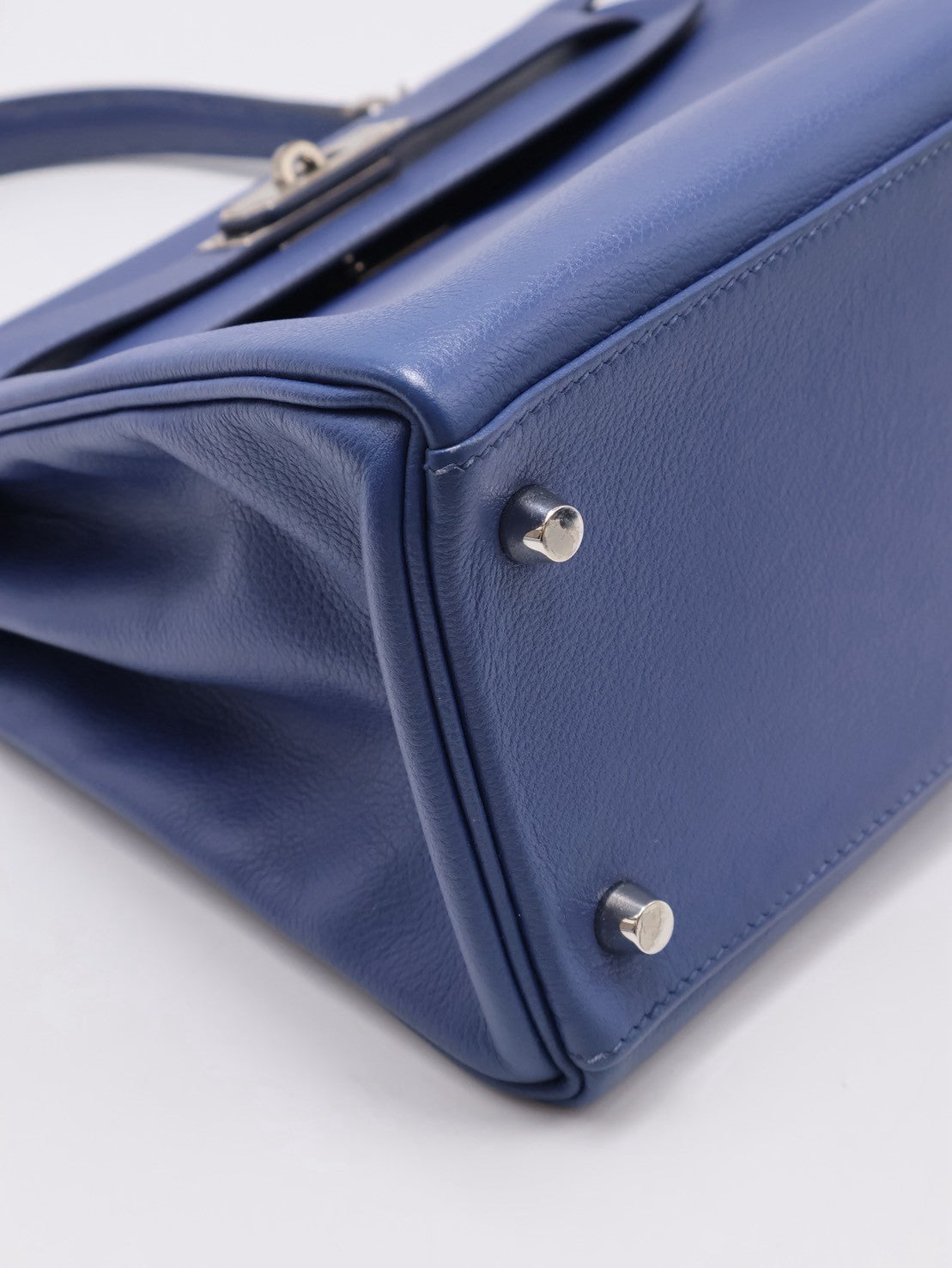 HERMES Kelly 28 - Bleu Brighton/Capucine 明藍/火焰橙銀 C