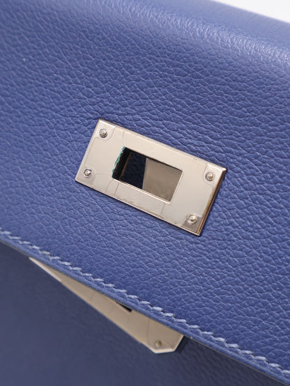HERMES Kelly 28 - Bleu Brighton/Capucine 明藍/火焰橙銀 C