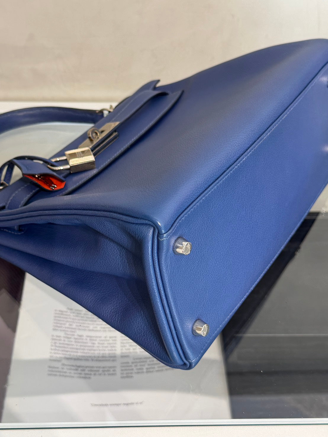 HERMES Kelly 28 - Bleu Brighton/Capucine 明藍/火焰橙銀 C