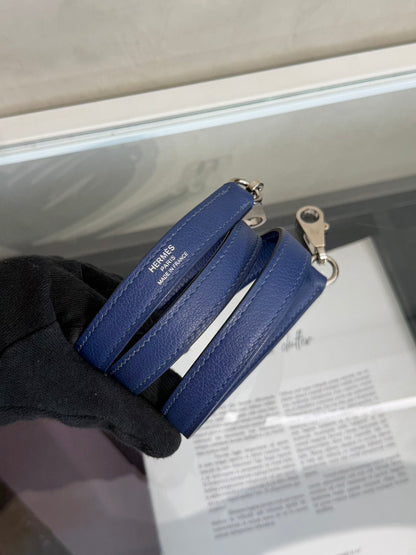 HERMES Kelly 28 - Bleu Brighton/Capucine 明藍/火焰橙銀 C