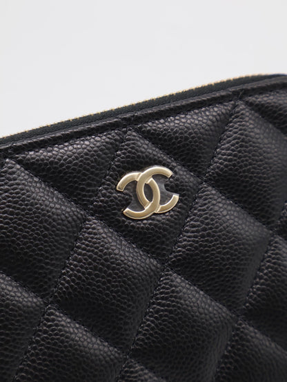CHANEL L型拉鍊錢包 - 黑銀