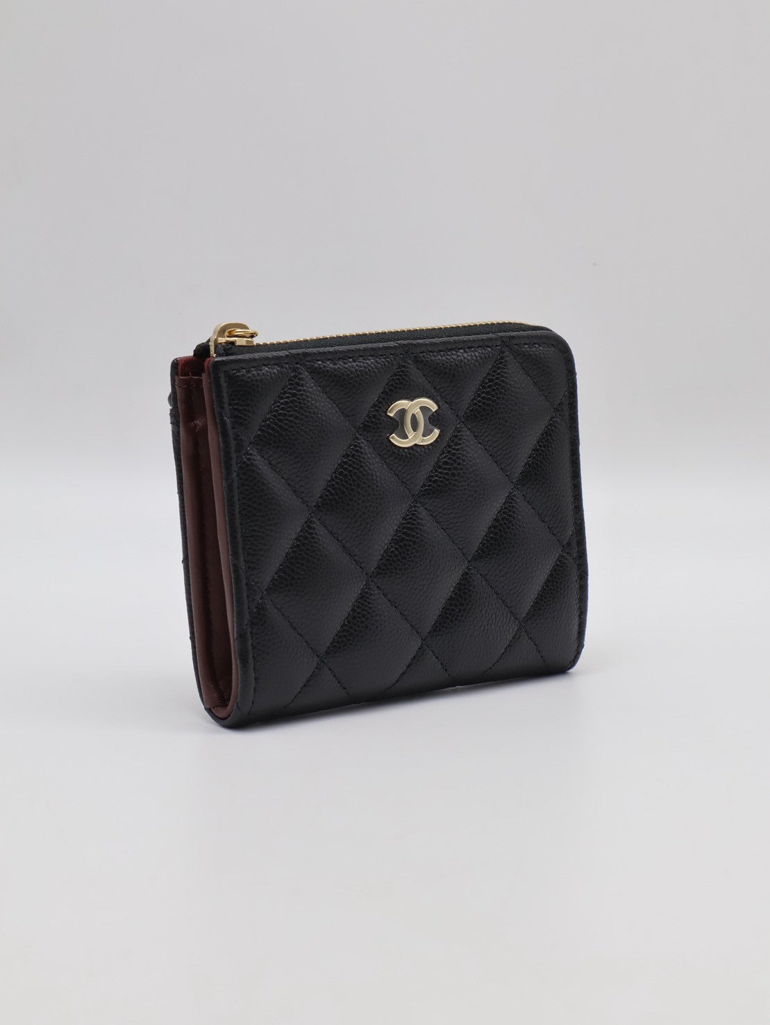 CHANEL L型拉鍊錢包 - 黑銀