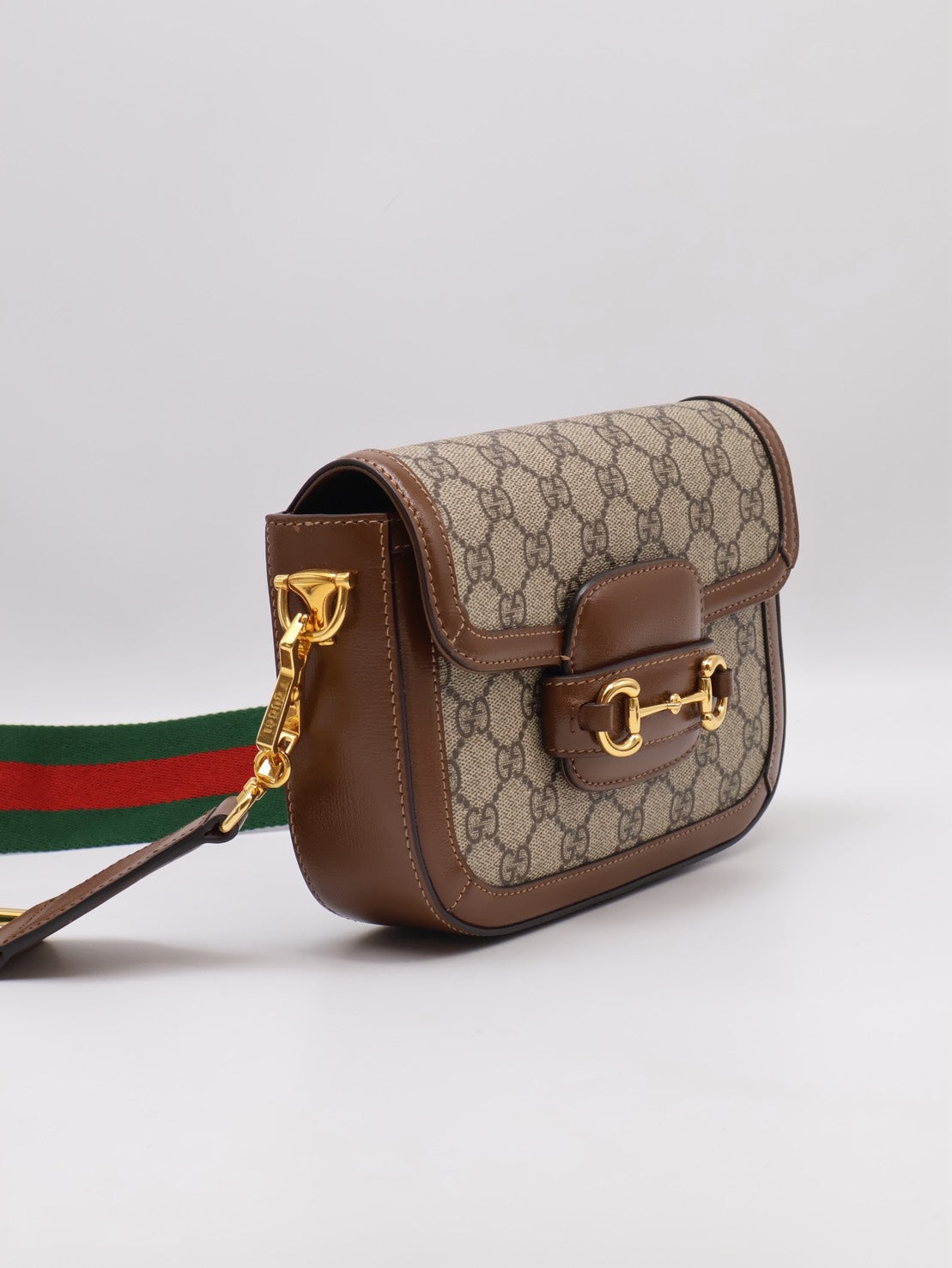 GUCCI Horsebit 1955馬銜釦馬鞍包 - Mini棕