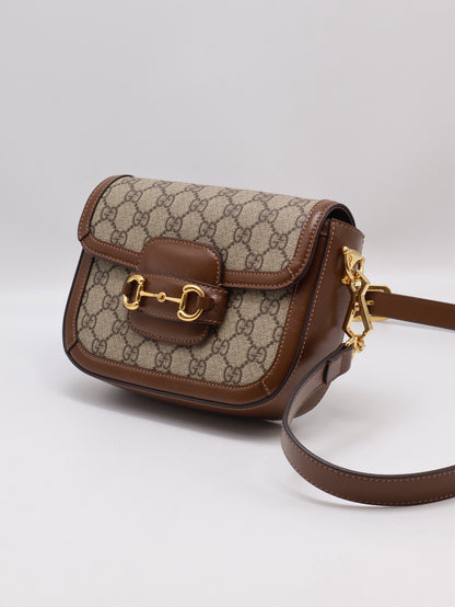GUCCI Horsebit 1955馬銜釦馬鞍包 - Mini棕