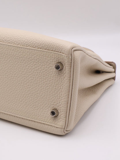 HERMES Kelly 28 - Craie 10 奶昔白銀 Z
