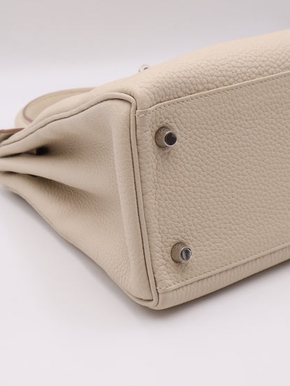 HERMES Kelly 28 - Craie 10 奶昔白銀 Z