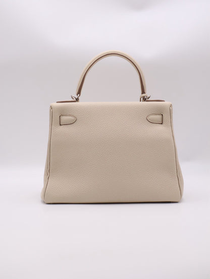 HERMES Kelly 28 - Craie 10 奶昔白銀 Z