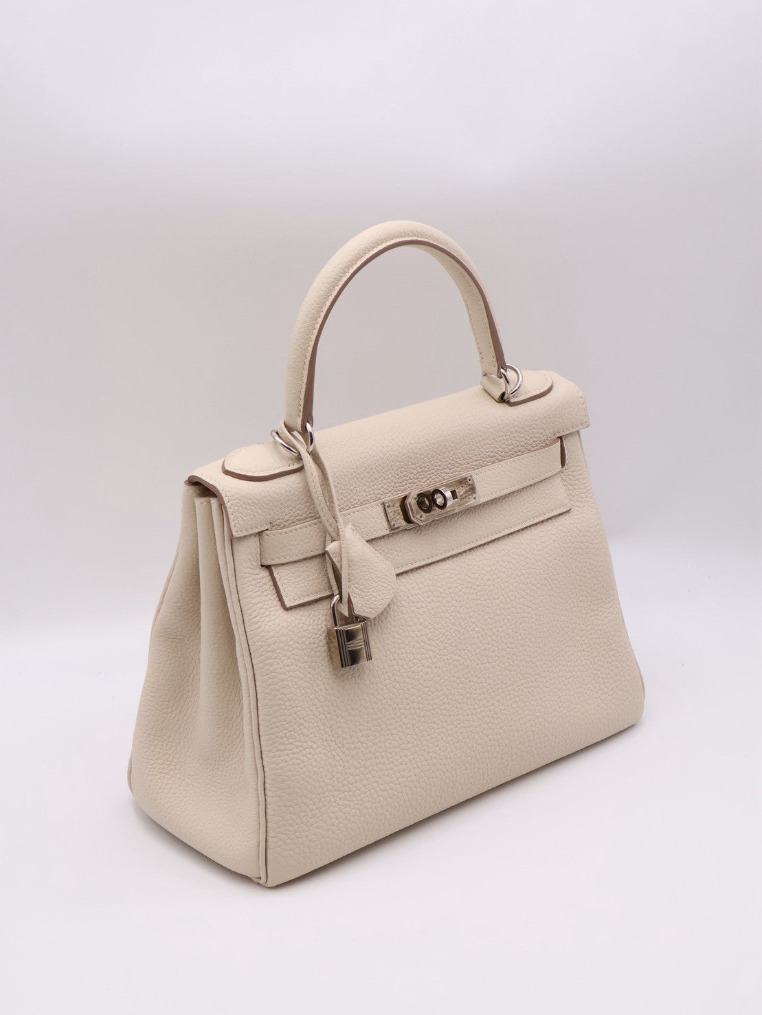 HERMES Kelly 28 - Craie 10 奶昔白銀 Z