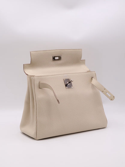 HERMES Kelly 28 - Craie 10 奶昔白銀 Z