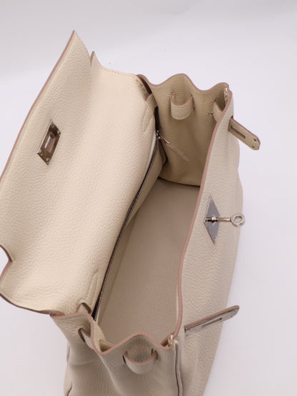 HERMES Kelly 28 - Craie 10 奶昔白銀 Z