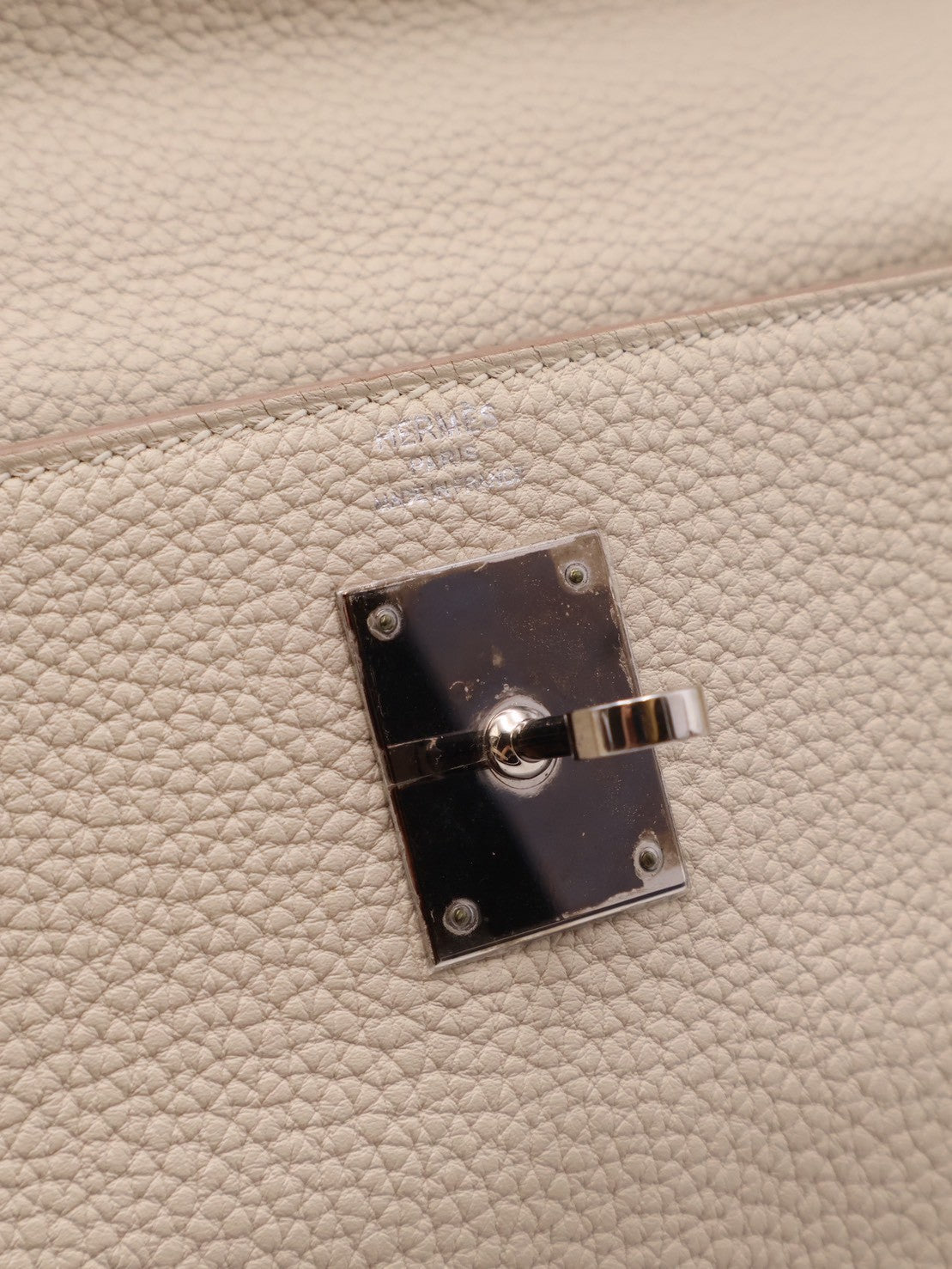 HERMES Kelly 28 - Craie 10 奶昔白銀 Z