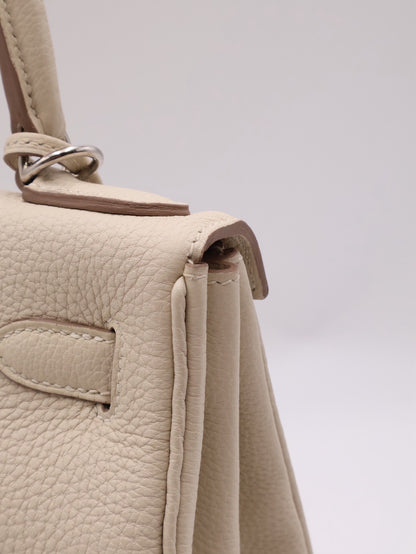 HERMES Kelly 28 - Craie 10 奶昔白銀 Z