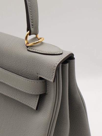 HERMES Kelly 28 - Gris Mouette 4Z 海鷗灰金 W