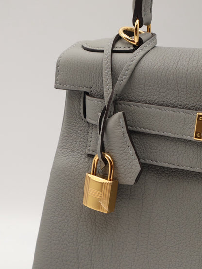 HERMES Kelly 28 - Gris Mouette 4Z 海鷗灰金 W
