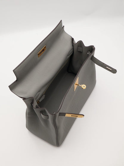 HERMES Kelly 28 - Gris Mouette 4Z 海鷗灰金 W