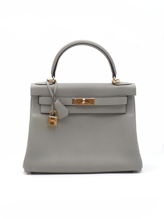 HERMES Kelly 28 - Gris Mouette 4Z 海鷗灰金 W