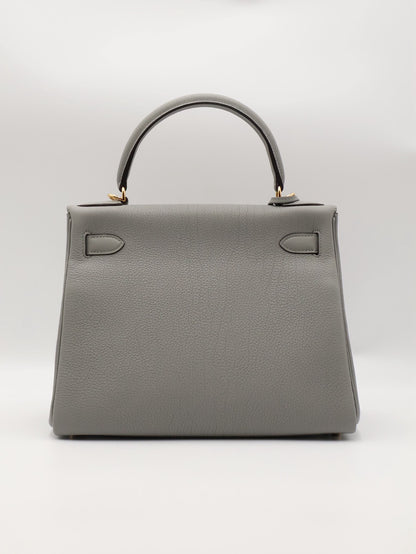 HERMES Kelly 28 - Gris Mouette 4Z 海鷗灰金 W