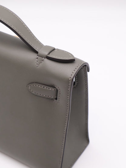 HERMES Mini Kelly - Gris Meyer 0L 積雨雲灰金 B