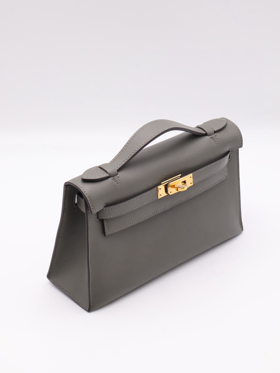 HERMES Mini Kelly - Gris Meyer 0L 積雨雲灰金 B