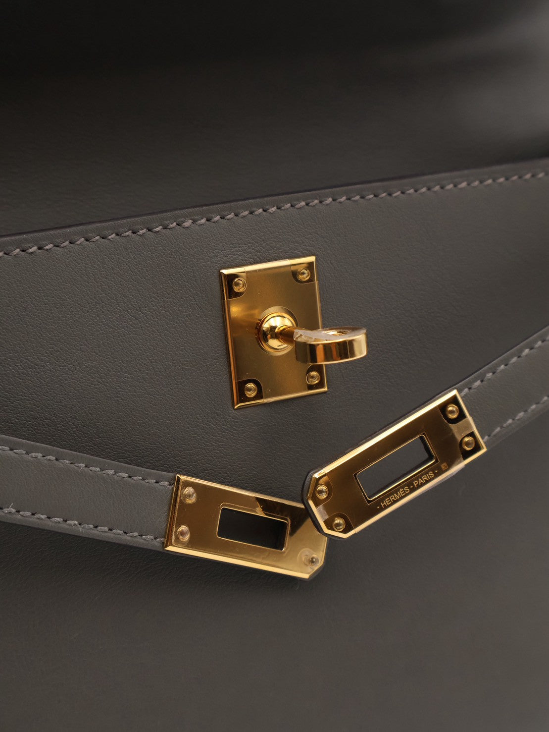 HERMES Mini Kelly - Gris Meyer 0L 積雨雲灰金 B
