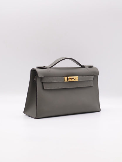 HERMES Mini Kelly - Gris Meyer 0L 積雨雲灰金 B