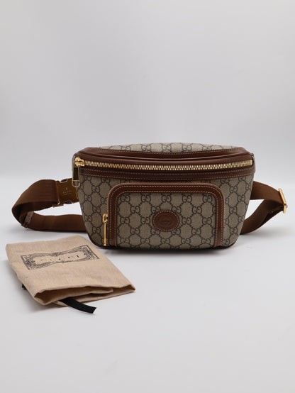 GUCCI 經典帆布老花腰包