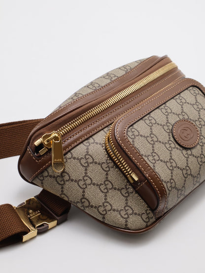 GUCCI 經典帆布老花腰包