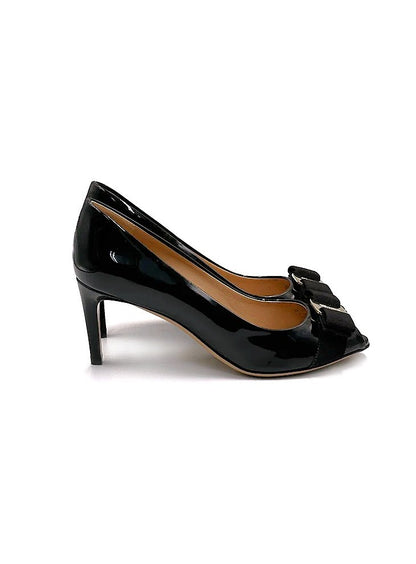 Salvatore Ferragamo Vara 蝴蝶結魚口高跟鞋