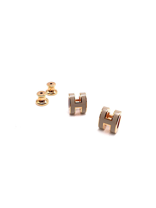 HERMES Mini pop H耳環 - 奶茶玫瑰金