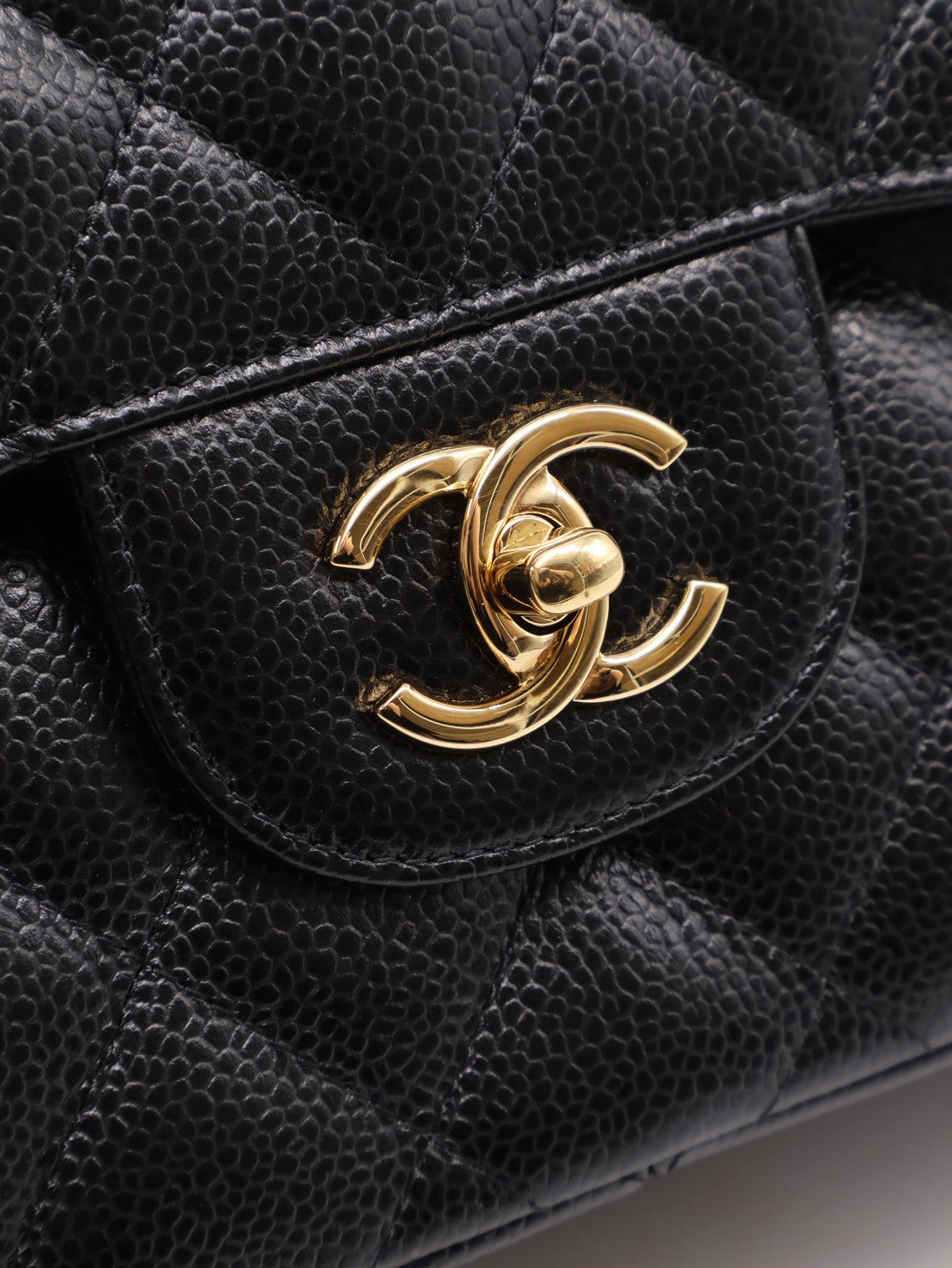 CHANEL 經典口蓋包Jumbo CF30 - 粒面牛皮黑金23開