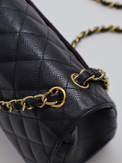 CHANEL 經典口蓋包Jumbo CF30 - 黑金18開