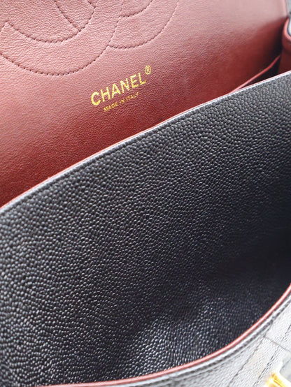 CHANEL 經典口蓋包Jumbo CF30 - 黑金18開
