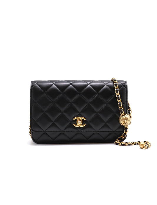 CHANEL 經典羊皮WOC - 金球黑金