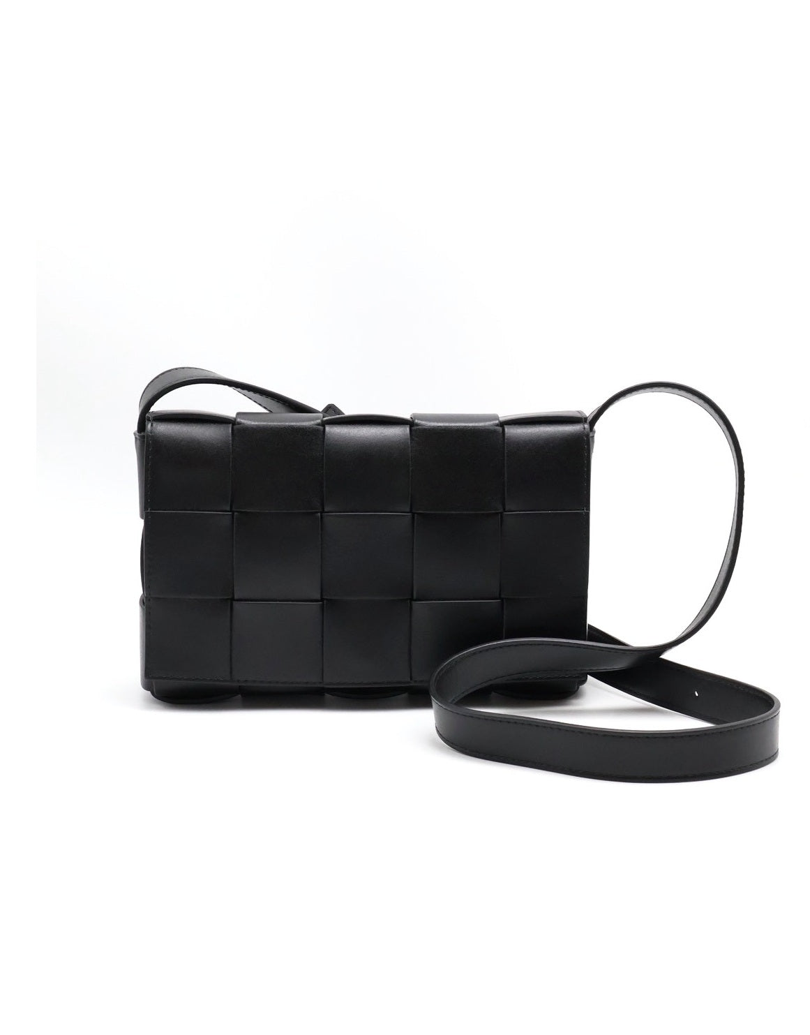 BOTTEGA VENETA Cassette經典三角釦編織包 - 15格黑